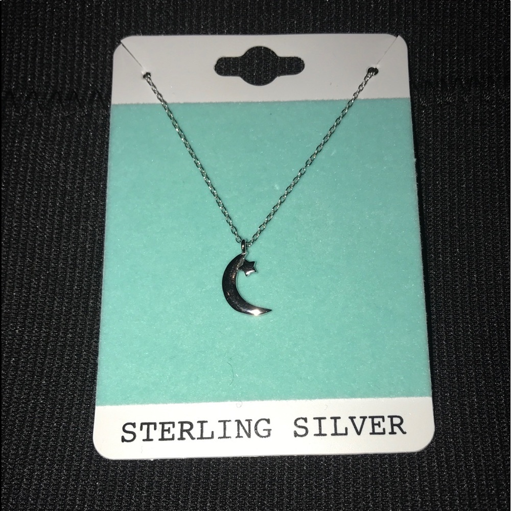 Sterling Silver Star and Moon Necklace